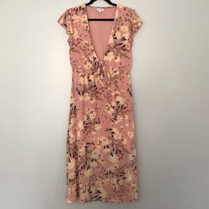 Love, Fire Plunging Neckline Midi Dress